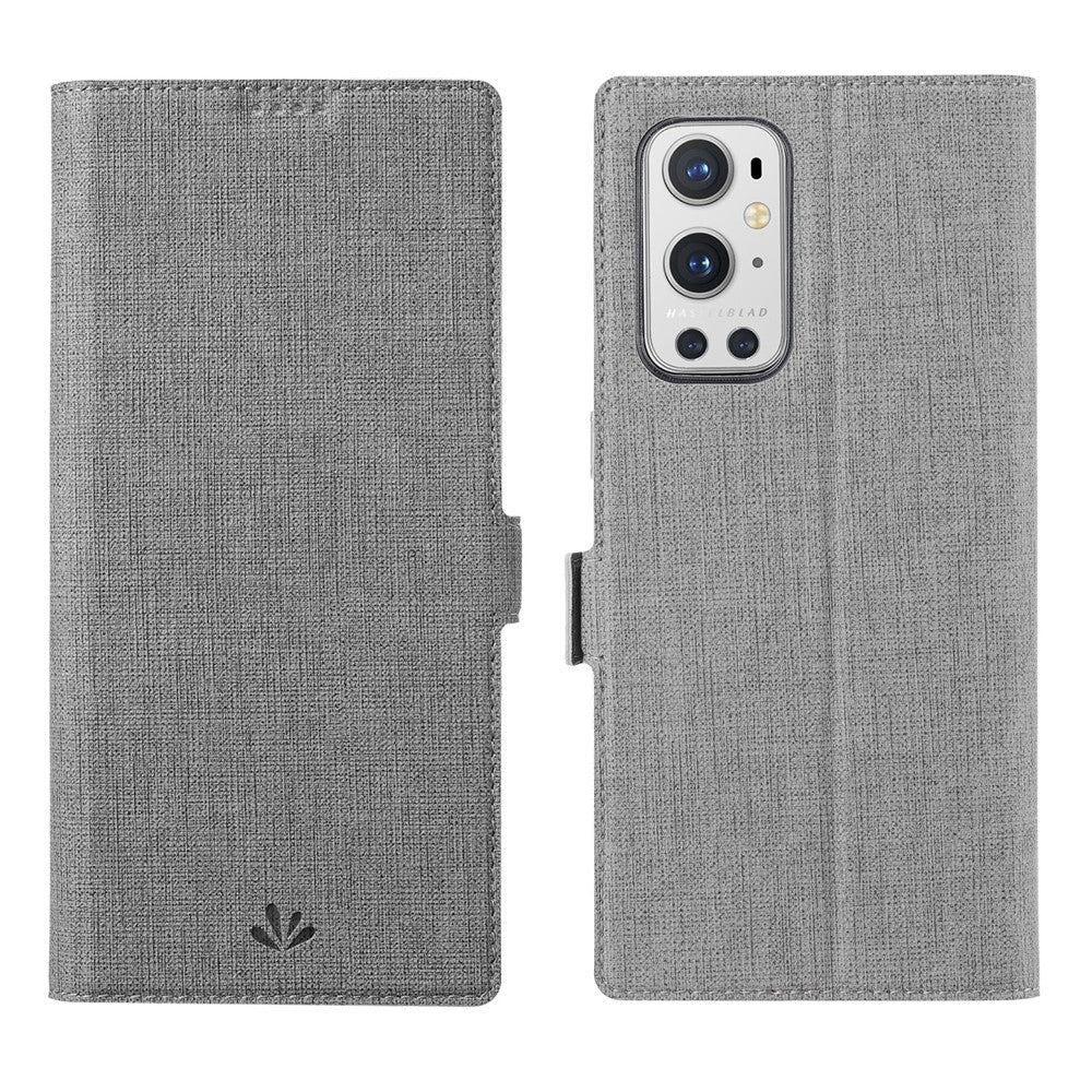 VILI DMK-serien Dubbelmagnetiskt Spänne Korsstruktur Läder Plånboksfodral till OnePlus 9 Pro