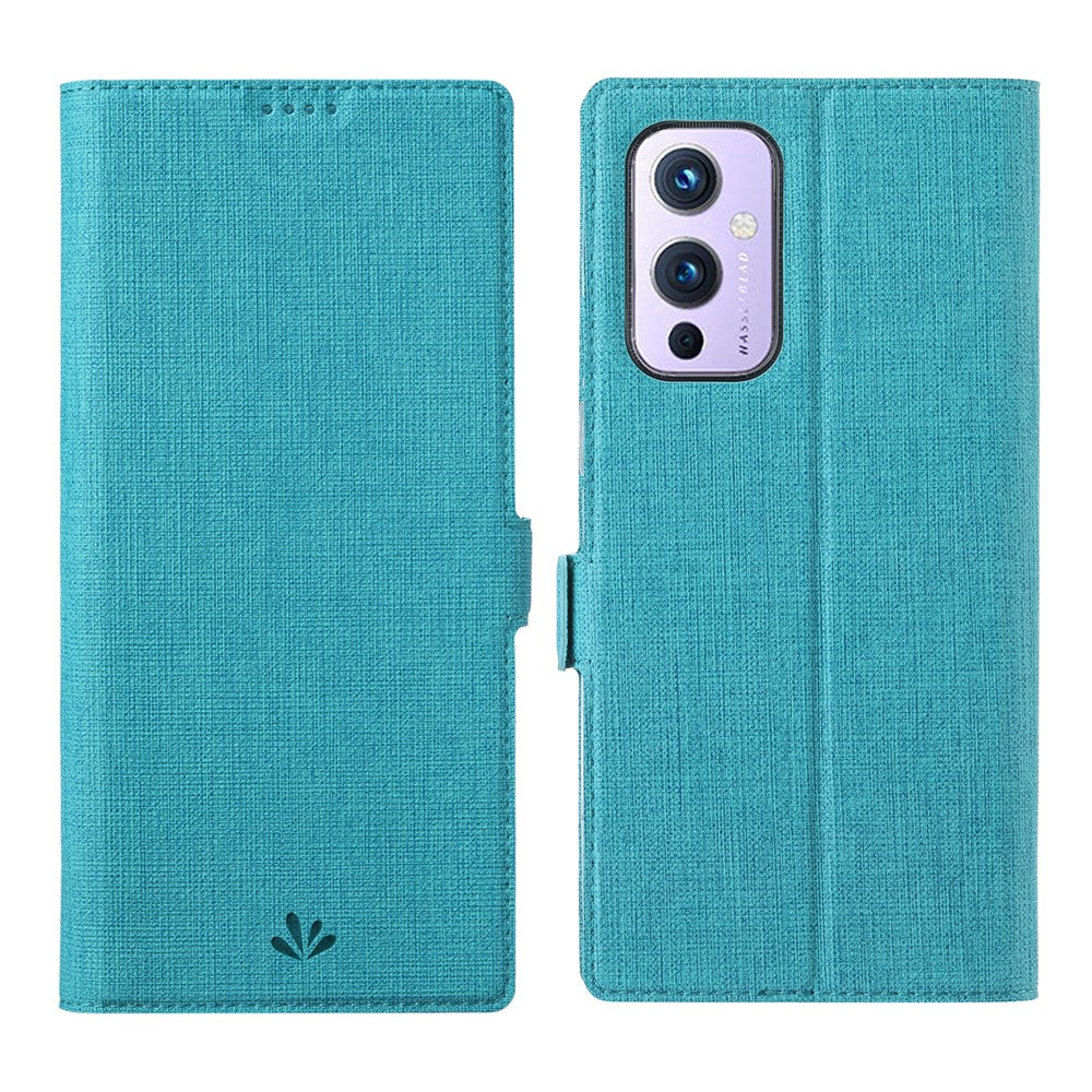 VILI DMK-serien Dubbelmagnetiskt spänne Korsstruktur Läderplånboksfodral till OnePlus 9 (EU/US-version)
