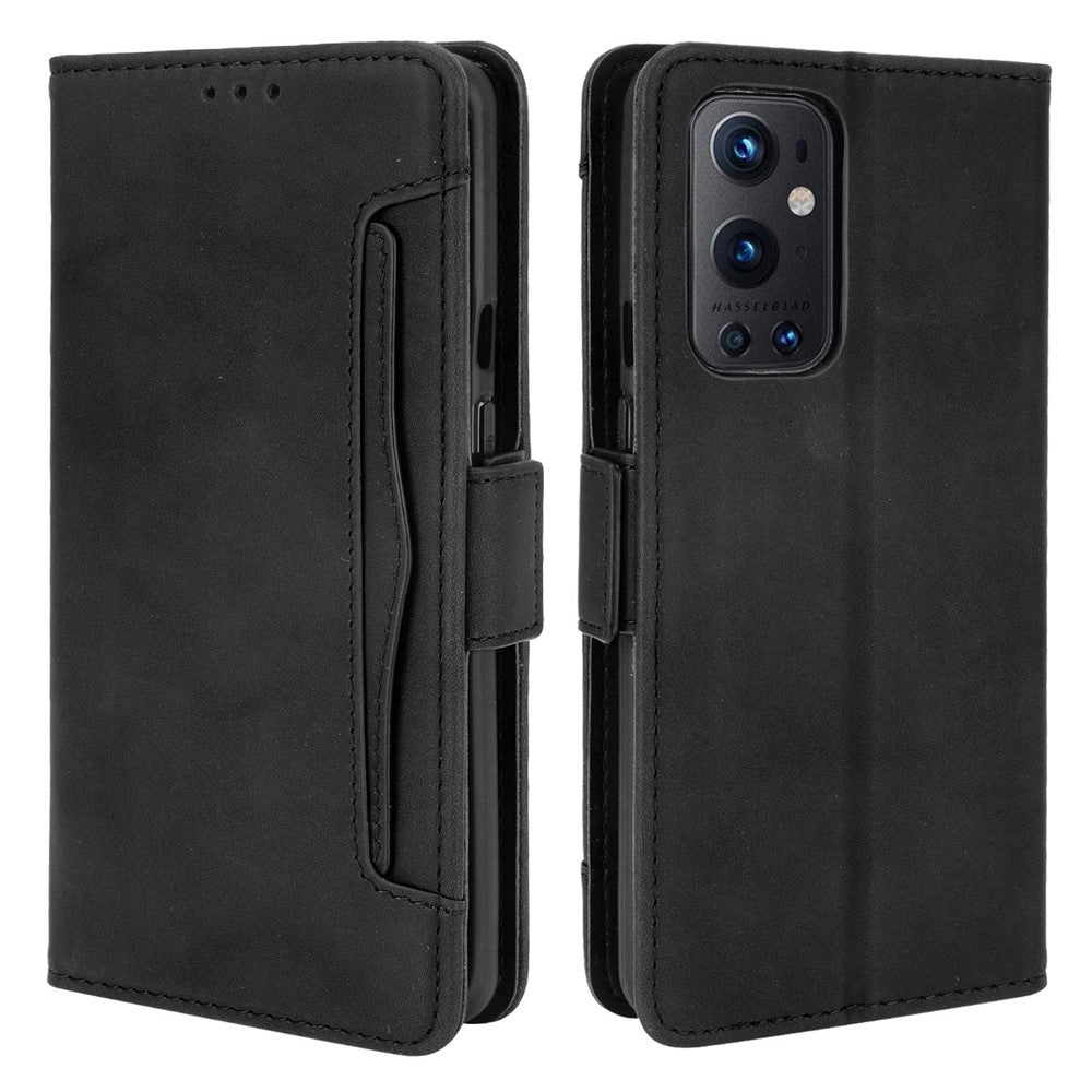 OnePlus 9 Pro Fullt Skyddande Läderplånboksfodral med Flera Kortfack