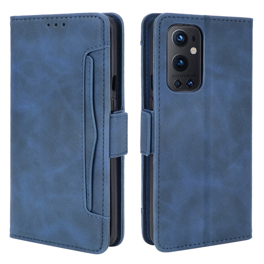 OnePlus 9 Pro Fullt Skyddande Läderplånboksfodral med Flera Kortfack