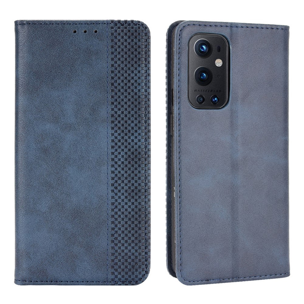 Magnetic Clasp Vintage Style TPU + Leather Phone Case Wallet Stand for OnePlus 9 Pro