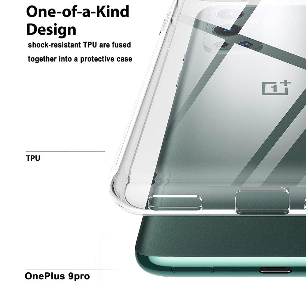 Mjukt TPU-skal med hög upplösning, anti-fingeravtryck, för OnePlus 9 Pro