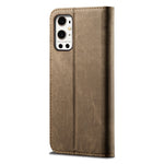 Plånboksfodral i läder med jeanstygstruktur till OnePlus 9 Pro