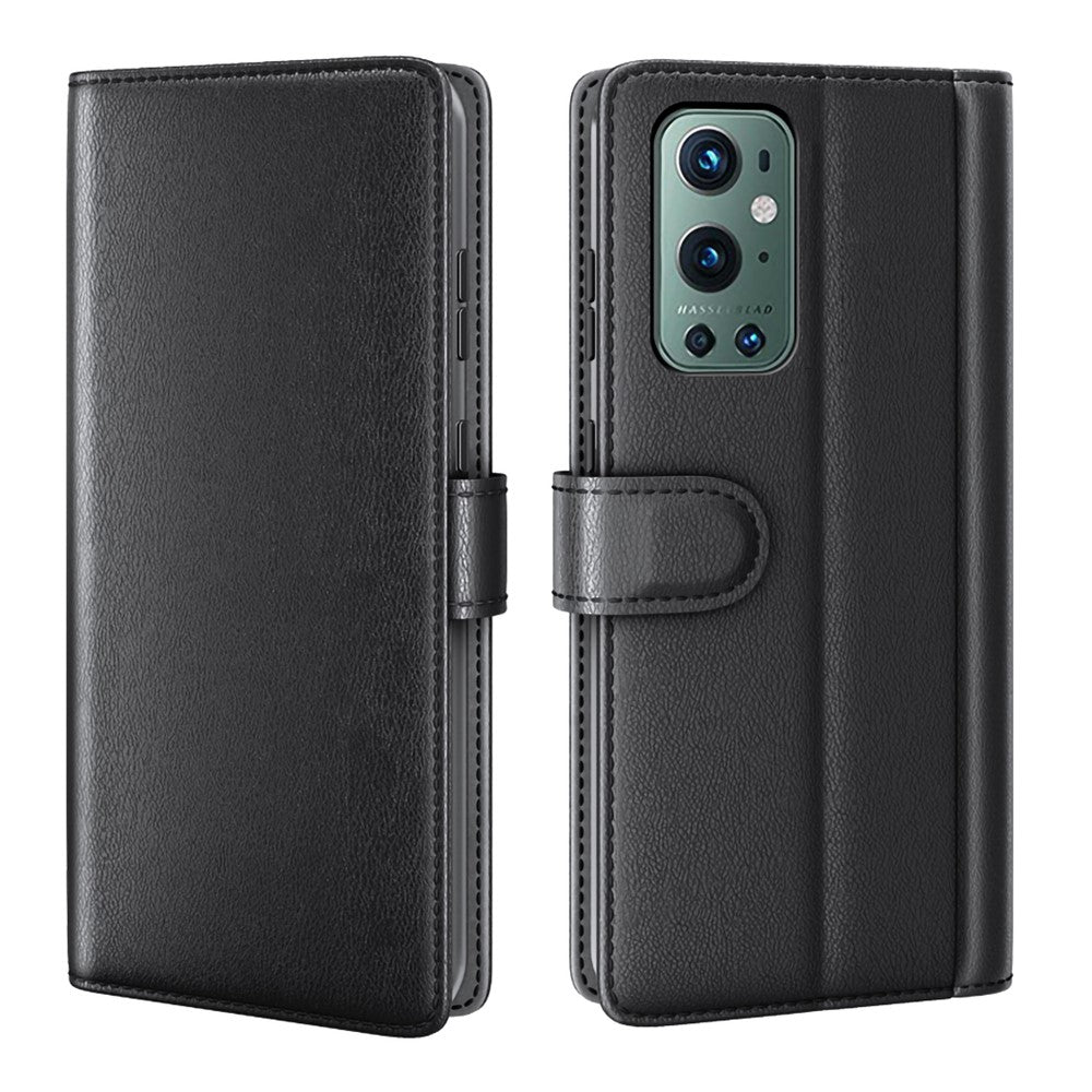 Plånboksfodral i äkta splitterläder för OnePlus 9 Pro