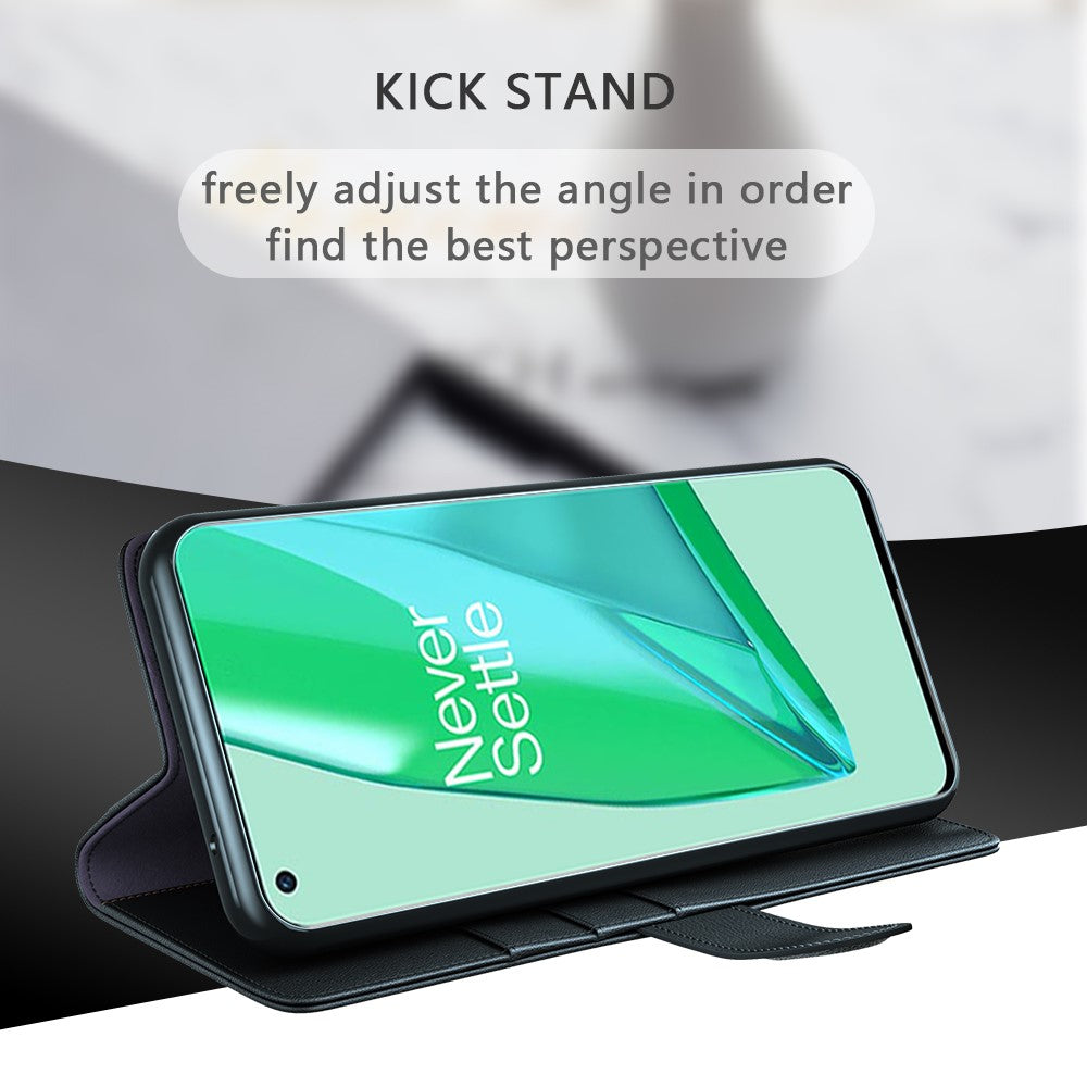 Plånboksfodral i äkta splitterläder för OnePlus 9 Pro
