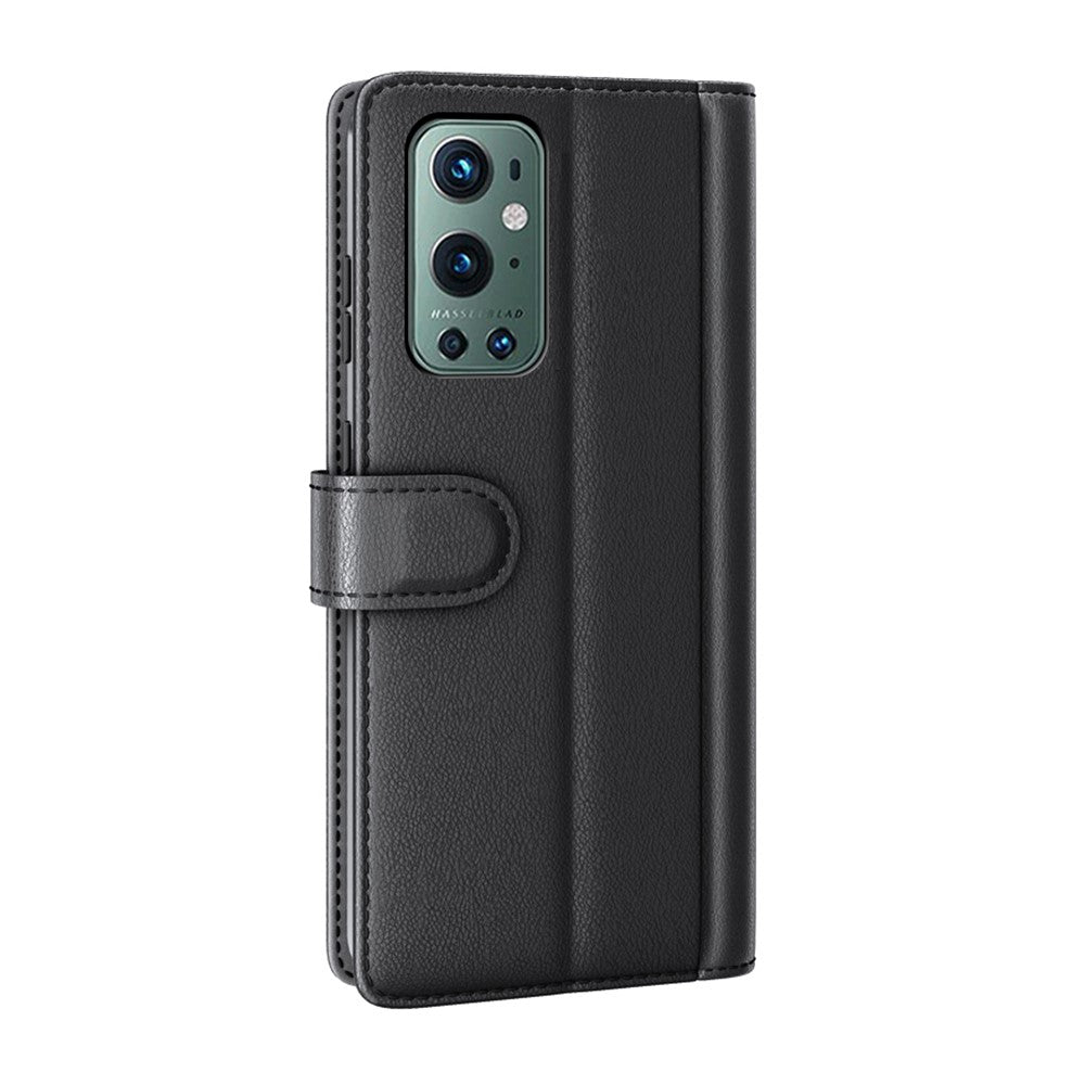 Plånboksfodral i äkta splitterläder för OnePlus 9 Pro