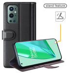 Plånboksfodral i äkta splitterläder för OnePlus 9 Pro