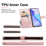 Präglat Mandala Blommor PU Läderfodral Stativplånbok för OnePlus 9 (EU / US Version)