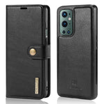 DG.MING Avtagbart 2-i-1-plånboksfodral för OnePlus 9 Pro, invändigt TPU-flipfodral i delat läder med stativ och skyddsfodral