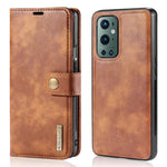 DG.MING Avtagbart 2-i-1-plånboksfodral för OnePlus 9 Pro, invändigt TPU-flipfodral i delat läder med stativ och skyddsfodral