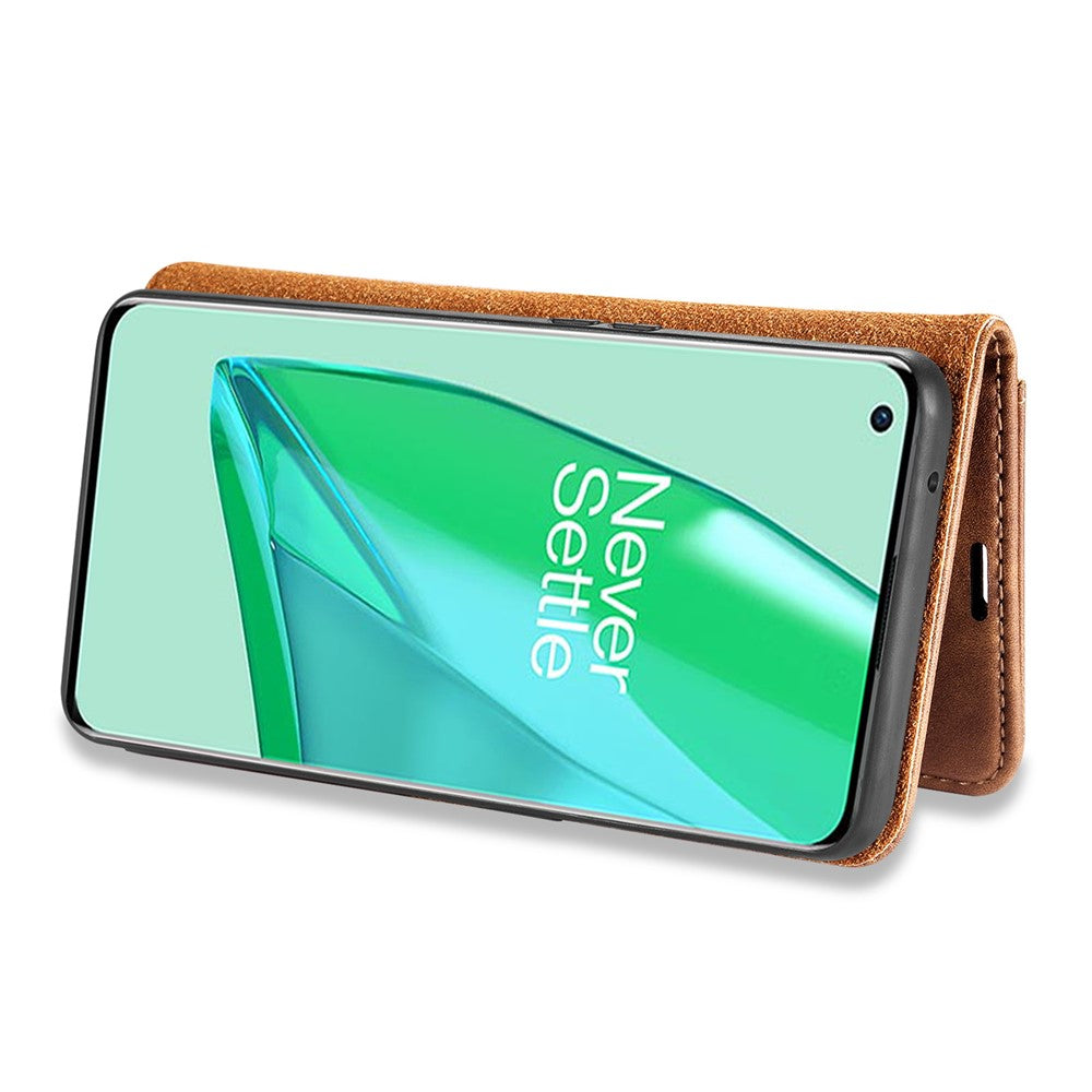 DG.MING Avtagbart 2-i-1-plånboksfodral för OnePlus 9 Pro, invändigt TPU-flipfodral i delat läder med stativ och skyddsfodral