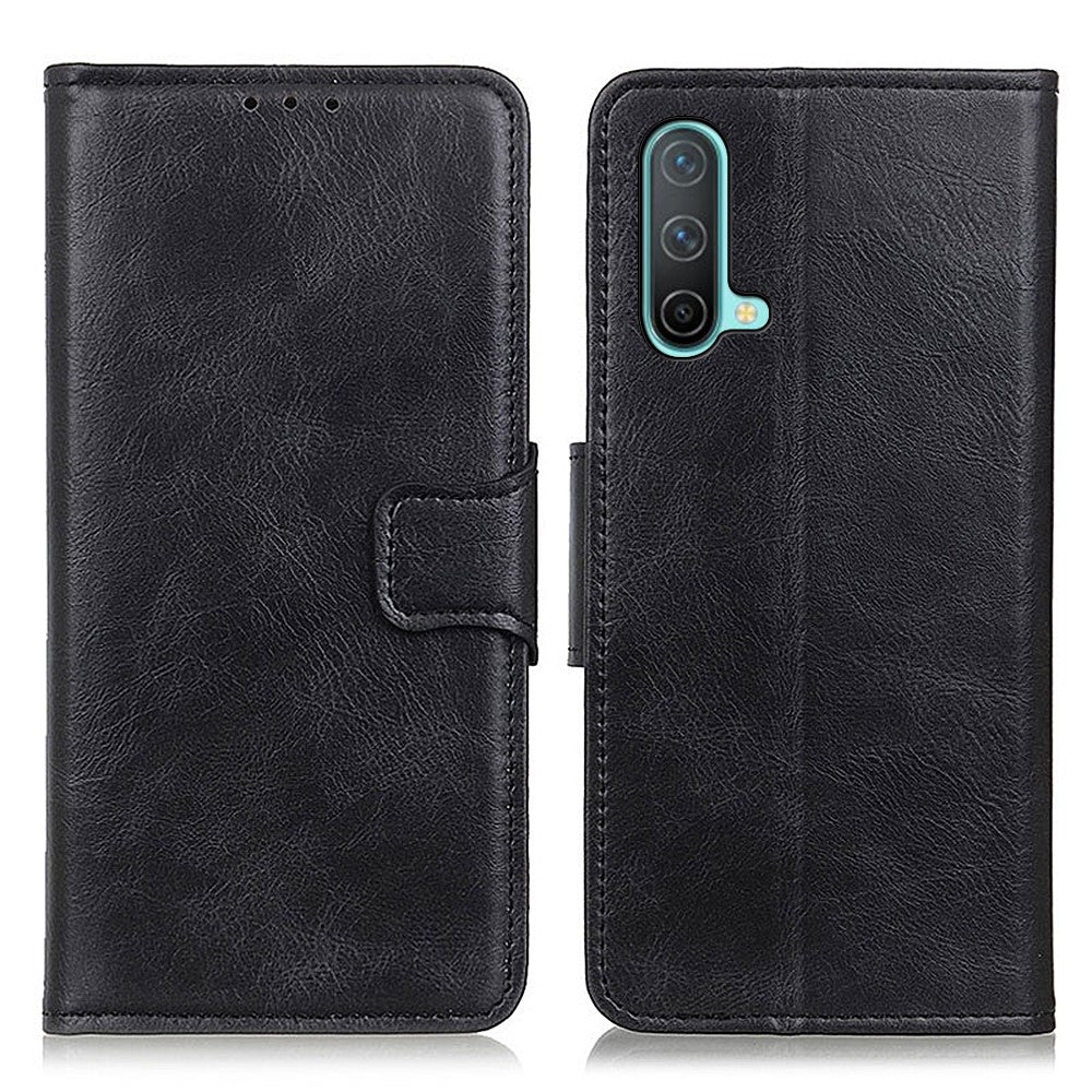 Crazy Horse Texture Wallet Design Fullt Skyddande PU Läder Stativskyddsfodral för OnePlus Nord CE 5G