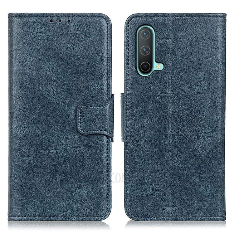 Crazy Horse Texture Wallet Design Fullt Skyddande PU Läder Stativskyddsfodral för OnePlus Nord CE 5G