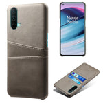 PU Leather Coated PC Cell Phone Back Case with Double Card Slots for OnePlus Nord CE 5G