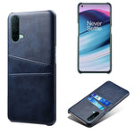 PU Leather Coated PC Cell Phone Back Case with Double Card Slots for OnePlus Nord CE 5G