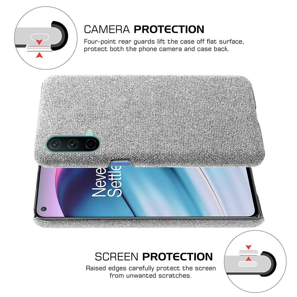 Cloth Coated Hard Plastic Phone Case Cover for OnePlus Nord CE 5G