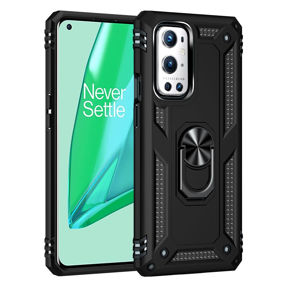 Dubbelskiktad Tank Armor Hybrid Stötsäker Mjuk TPU + Tålig PC Baksida med Stödring för OnePlus 9 Pro