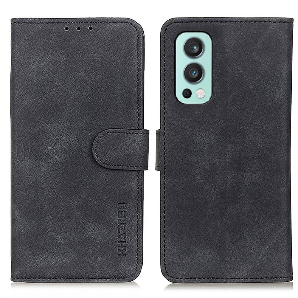 KHAZNEH PU Leather Retro Style Wallet Phone Case Shell for OnePlus Nord 2 5G