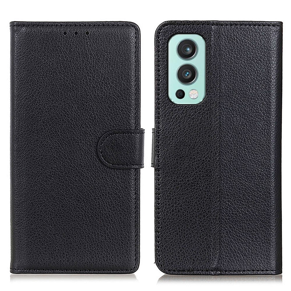 Blødt PU-læder med litchitekstur, pung med foldbart stativ, magnetisk beskyttende mobilcover til OnePlus Nord 2 5G