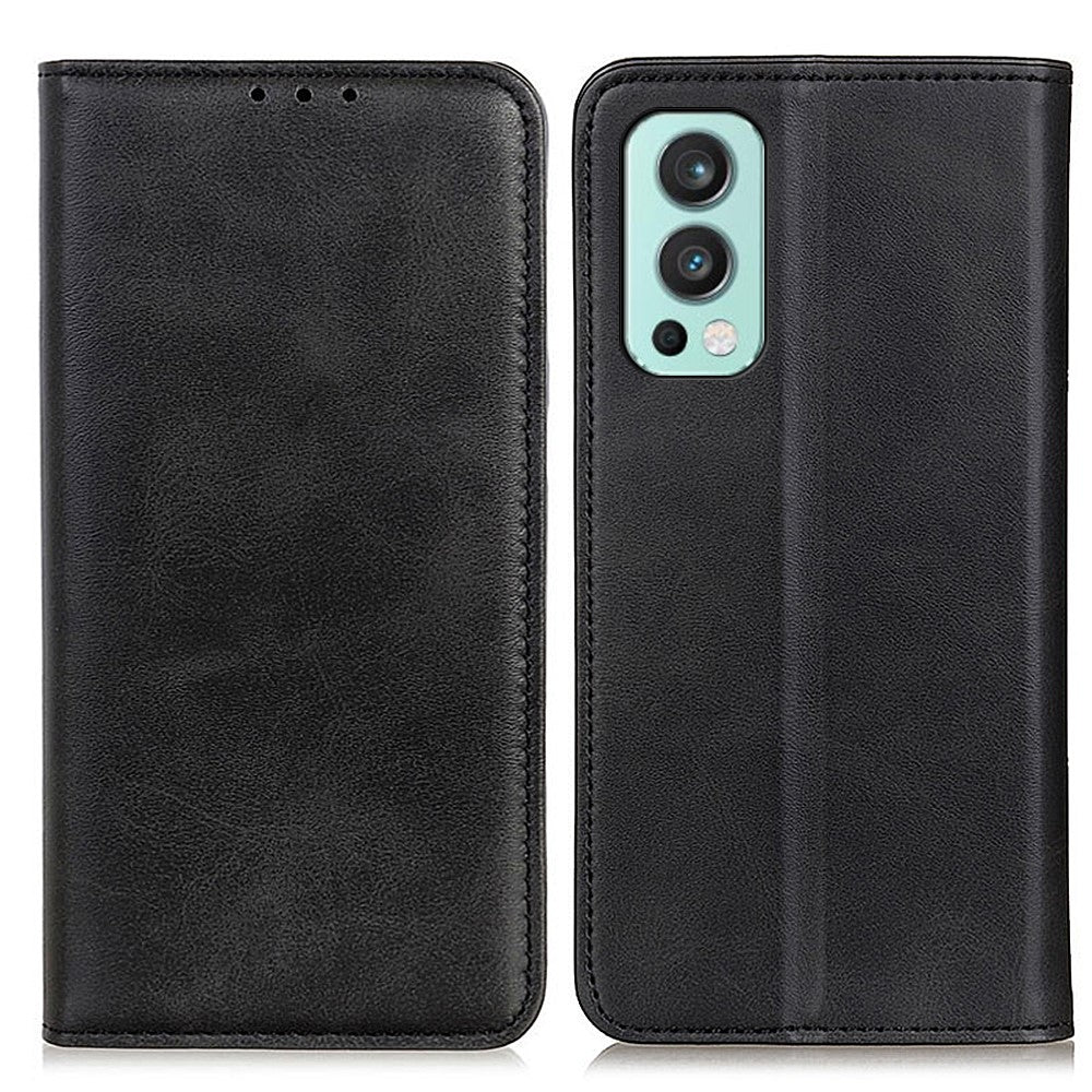 Full Body Protection Split Leather Wallet Magnetic Auto-absorbed Stand Case for OnePlus Nord 2 5G
