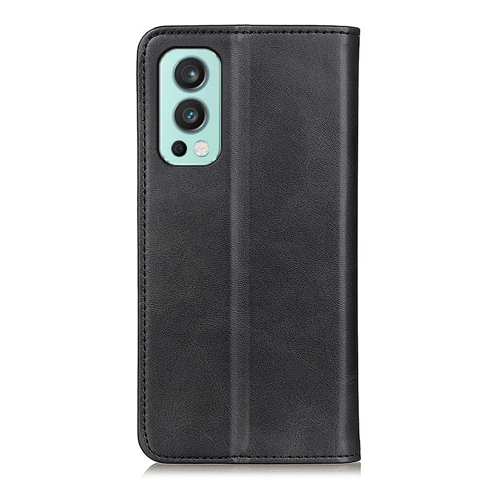 Full Body Protection Split Leather Wallet Magnetic Auto-absorbed Stand Case for OnePlus Nord 2 5G