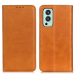 Full Body Protection Split Leather Wallet Magnetic Auto-absorbed Stand Case for OnePlus Nord 2 5G