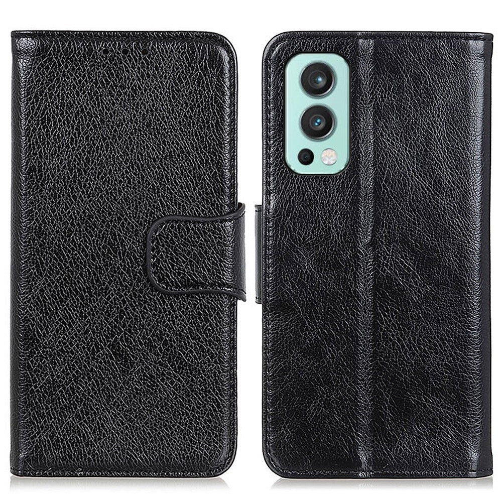 Plånboksfodral i läder med nappatextur för OnePlus Nord 2 5G