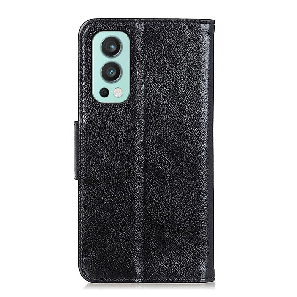 Plånboksfodral i läder med nappatextur för OnePlus Nord 2 5G