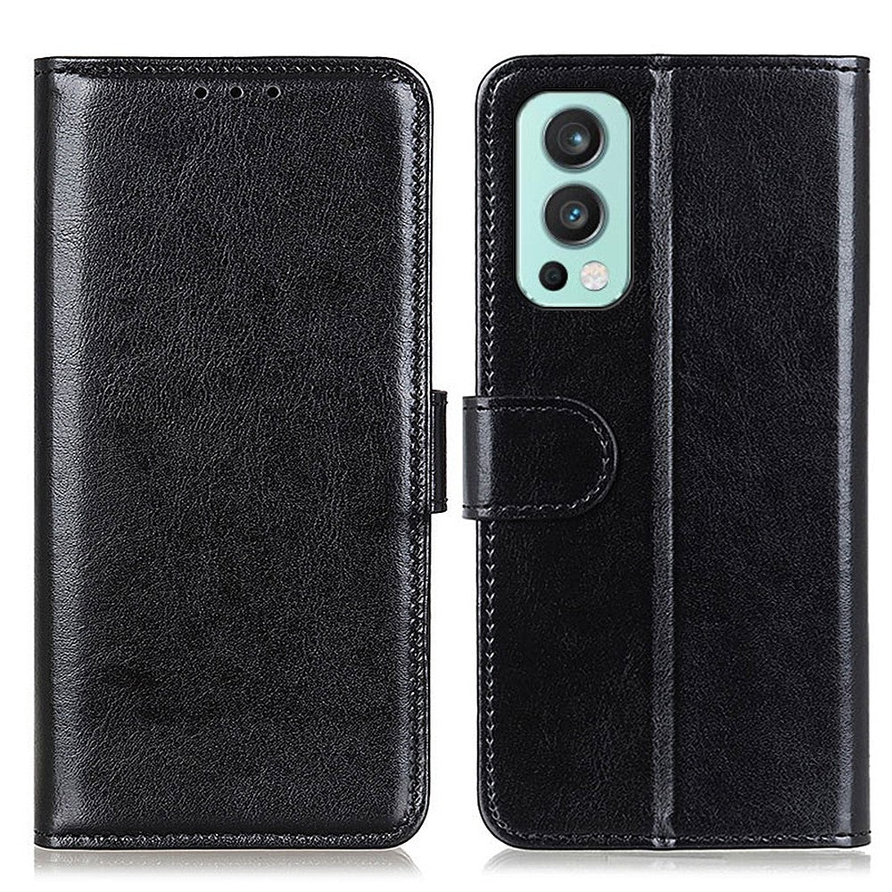 For OnePlus Nord 2 5G Anti-scratch Crazy Horse Texture PU Leather Wallet Phone Case Shell