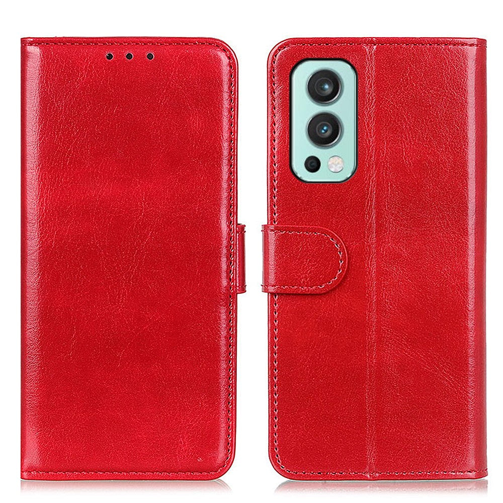 For OnePlus Nord 2 5G Anti-scratch Crazy Horse Texture PU Leather Wallet Phone Case Shell