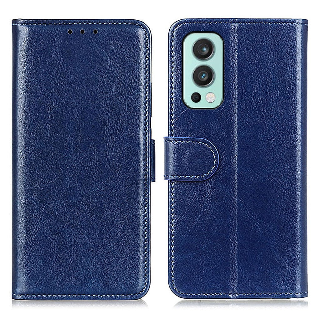 For OnePlus Nord 2 5G Anti-scratch Crazy Horse Texture PU Leather Wallet Phone Case Shell