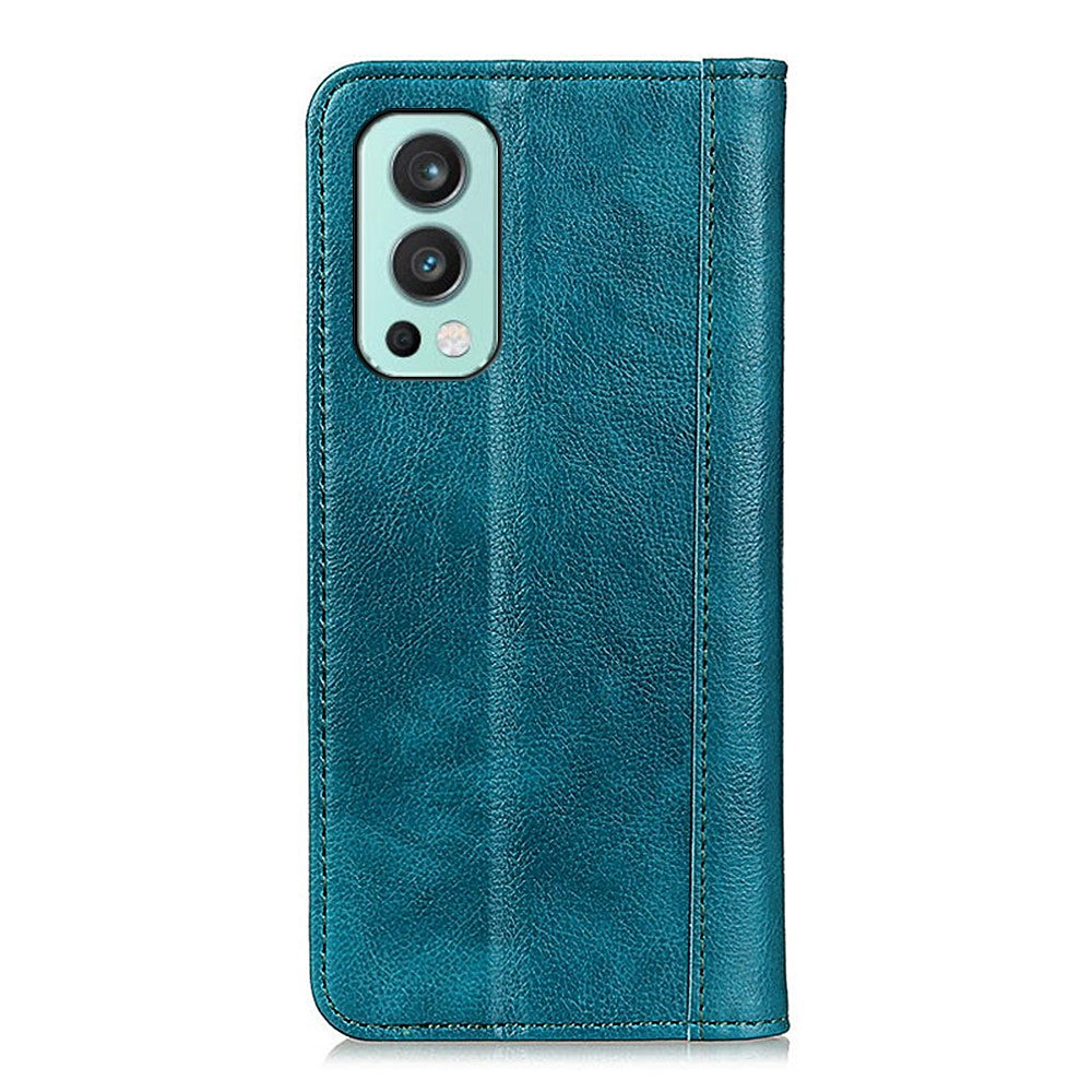 Litchitexturerat magnetabsorberande läderskal med delat läder till OnePlus Nord 2 5G