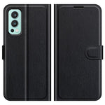 Litchitexturerat horisontellt fällbart PU-läder + TPU-stativ med magnetisk design plånboksfodral till OnePlus Nord 2 5G