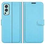 Litchitexturerat horisontellt fällbart PU-läder + TPU-stativ med magnetisk design plånboksfodral till OnePlus Nord 2 5G