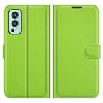 Litchitexturerat horisontellt fällbart PU-läder + TPU-stativ med magnetisk design plånboksfodral till OnePlus Nord 2 5G