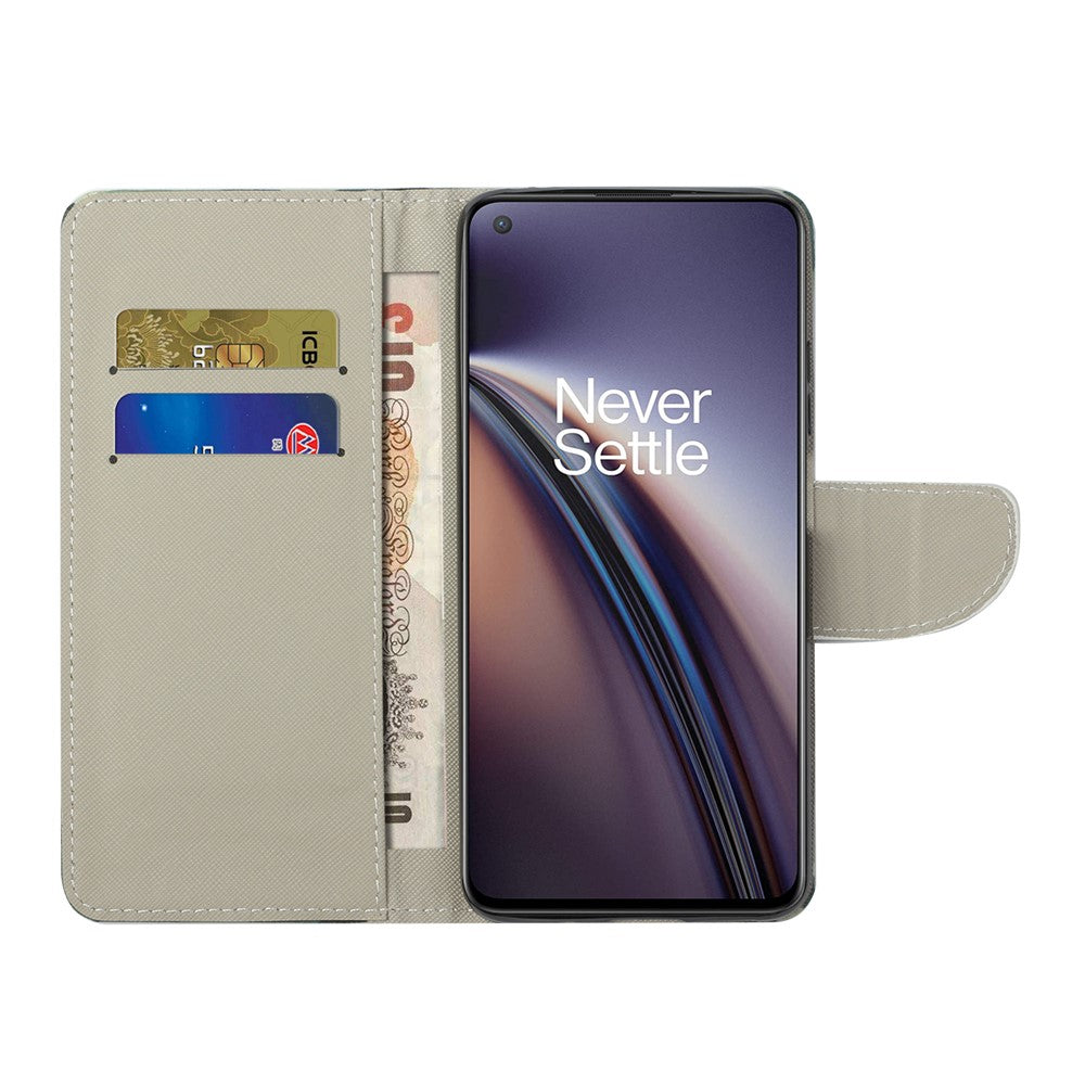 Pattern Printing Cross Texture PU Leather Wallet Stand Phone Cover Protector for OnePlus Nord 2 5G