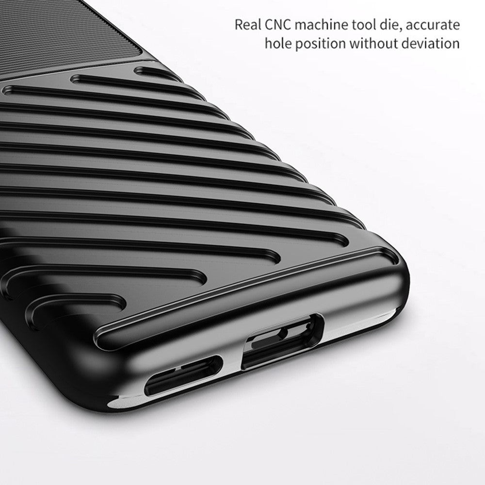 Thunder Series Twill Texture Thickened TPU Protective Cover Drop-Proof Anti-Fingerprint Case for OnePlus Nord 2 5G