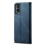 Full Coverage Jeans Cloth Texture PU Leather Wallet Stand Case for OnePlus Nord 2 5G