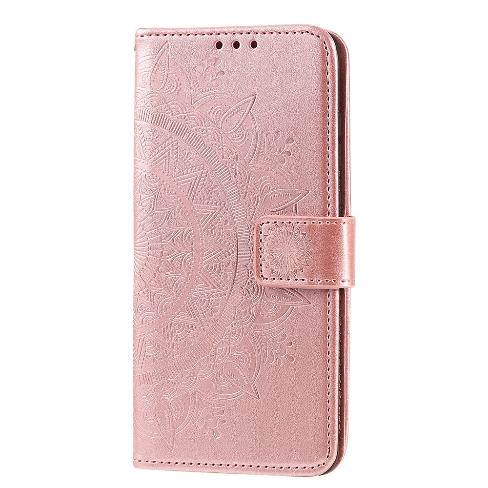 PU Leather Imprinted Mandala Pattern Wallet Stand Case with Strap for OnePlus Nord 2 5G