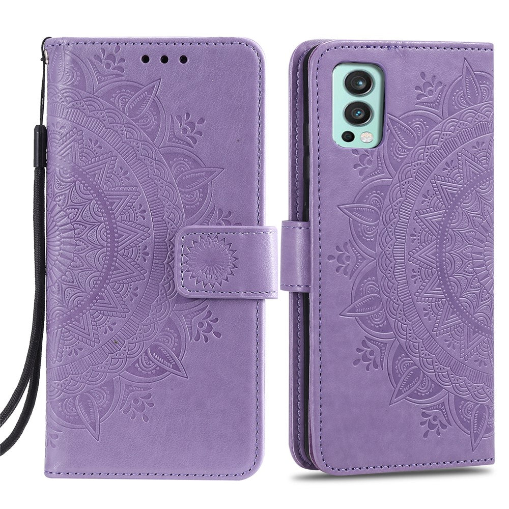 Plånboksfodral i PU-läder med mandalamönster och rem för OnePlus Nord 2 5G