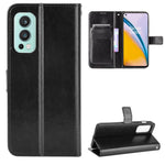 Modernt Crazy Horse Läderplånboksfodral med Rem för OnePlus Nord 2 5G