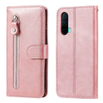 Zipper Pocket Wallet PU Leather Phone Case Shell with Stand for OnePlus Nord CE 5G