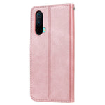 Zipper Pocket Wallet PU Leather Phone Case Shell with Stand for OnePlus Nord CE 5G