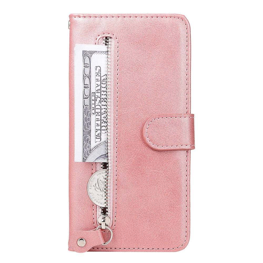 Zipper Pocket Wallet PU Leather Phone Case Shell with Stand for OnePlus Nord CE 5G