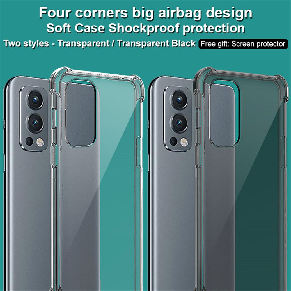 IMAK Stötsäkert Skyddande Genomskinligt Mjukt TPU-Bakskyddsskal med Skärmskydd för OnePlus Nord 2 5G