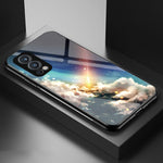 Starry Sky Series reptåligt mjukt och flexibelt TPU-skal med härdat glasbaksida, moderiktigt mobilskal för OnePlus Nord 2 5G