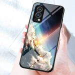 Starry Sky Series reptåligt mjukt och flexibelt TPU-skal med härdat glasbaksida, moderiktigt mobilskal för OnePlus Nord 2 5G