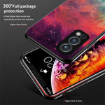 Starry Sky Series reptåligt mjukt och flexibelt TPU-skal med härdat glasbaksida, moderiktigt mobilskal för OnePlus Nord 2 5G