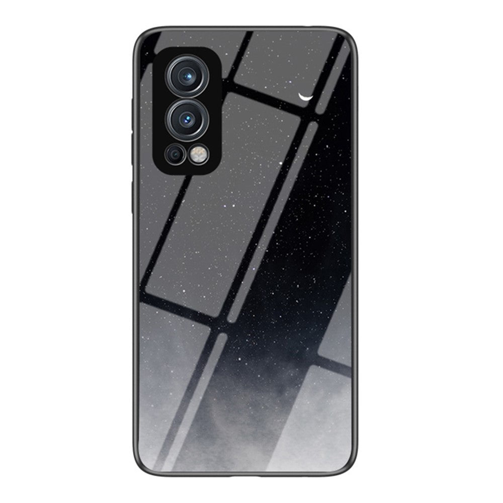 Starry Sky Series reptåligt mjukt och flexibelt TPU-skal med härdat glasbaksida, moderiktigt mobilskal för OnePlus Nord 2 5G