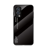Tonat härdat glas + TPU-ram Hybrid Slim Stötsäkert Skyddsfodral för OnePlus Nord 2 5G